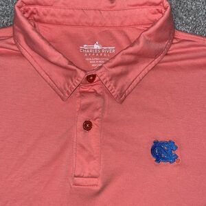 Soft wash UNC Team North Carolina Tar Heels peach supima cotton Golf Polo shirt